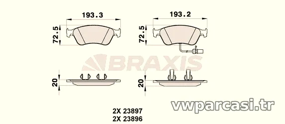 BRAXIS AB0320 Fren Disk Balata - BRAXIS - AB0320