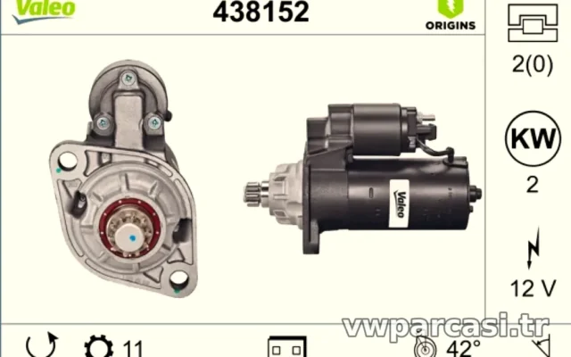 Valeo MARS MOTORU 12V 11 DIS A3 OCTAVIA ALHAMBRA SHARAN GOLF IV IBIZA LEON BORA GOLF 1,9TDI