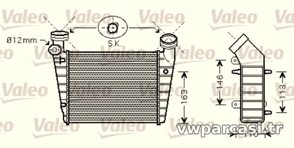 TURBO RADYATORU PASSAT 1,8T 20V 00>05 SUPERB 02>08 - Valeo - VALEO 818720