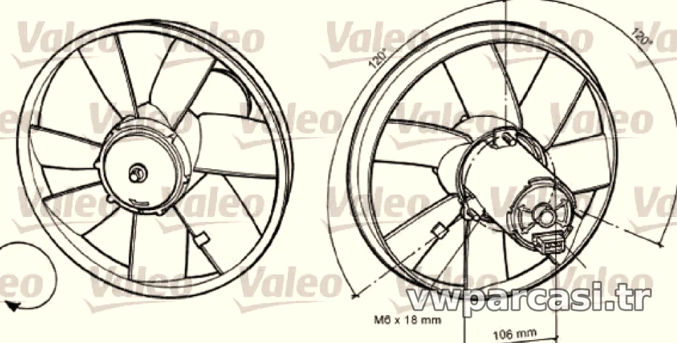 VALEO 698370 FAN MOTORU GOLF III IV PASSAT KLIMASIZ - Valeo - VALEO 698370