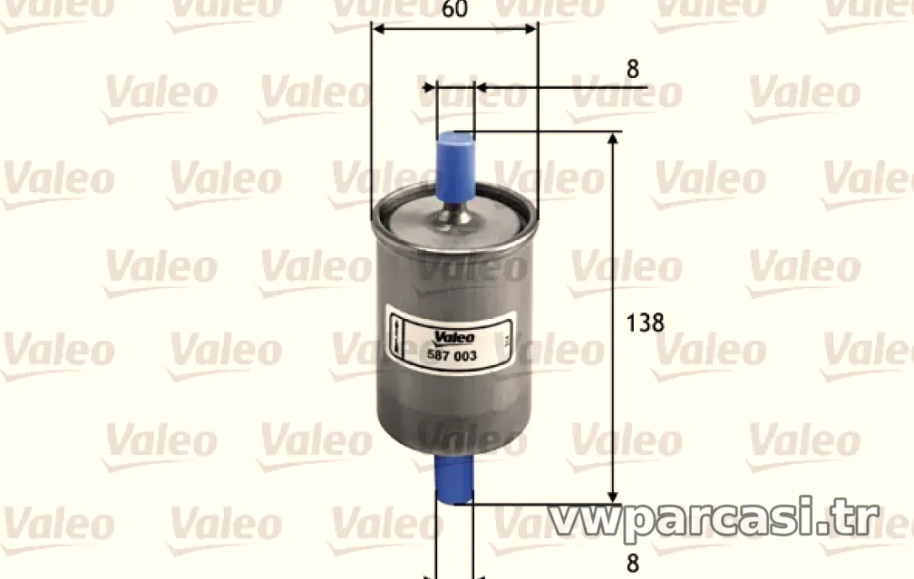 YAKIT (BENZIN) FILTRESI POLO 1,6 90> ASTRA F VECTRA A FRONTERA A B OMEGA A X16XEL 20NE X22XE - Valeo - VALEO 587003