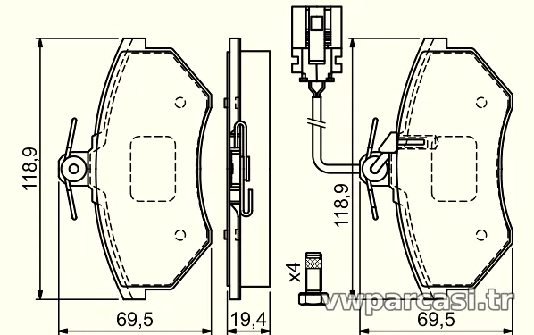 BOSCH 0986460948 Fren Disk Balata - BOSCH - 0986460948