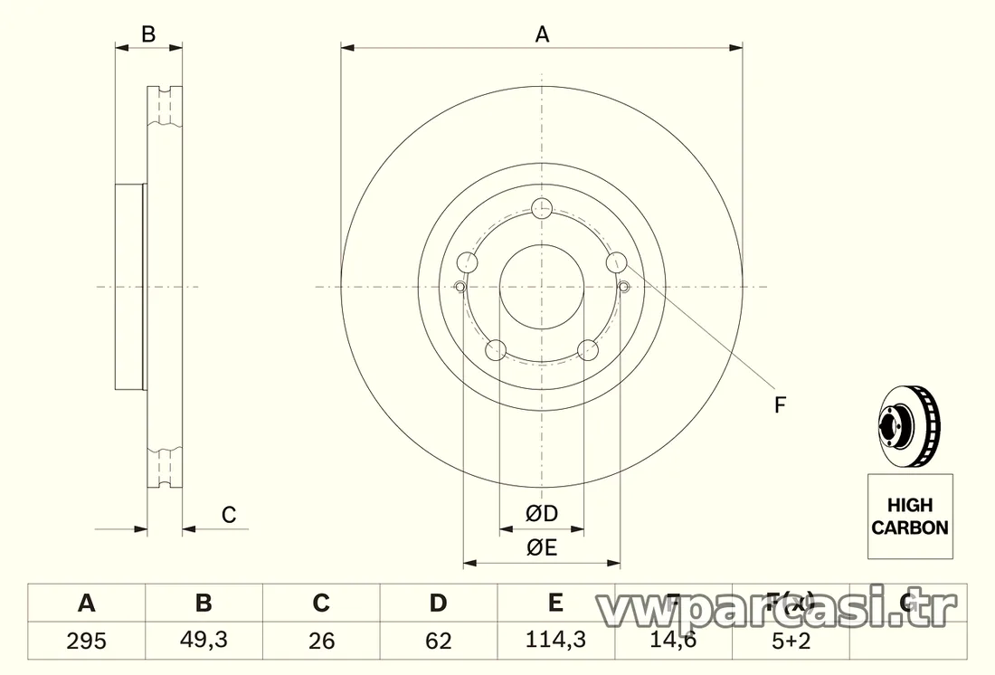 BOSCH 0986479454 Fren Disk Ayna - BOSCH - 0986479454