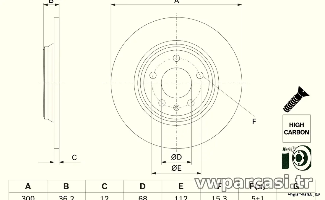 BOSCH 0986479E33 Fren Disk Ayna - BOSCH - 0986479E33