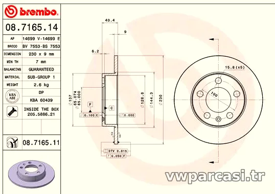 BREMBO 08716514 Fren Disk Ayna - BREMBO - 08716514