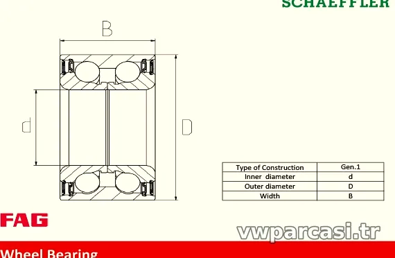 Schaeffler FAG 713610350 Porya Rulmanı - Schaeffler FAG - 713610350
