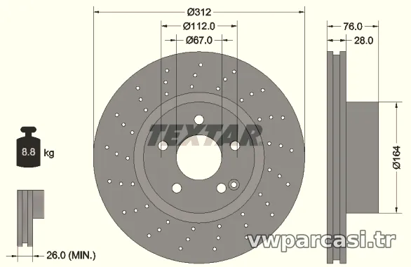 TEXTAR 92099305 Fren Disk Ayna - TEXTAR - 92099305