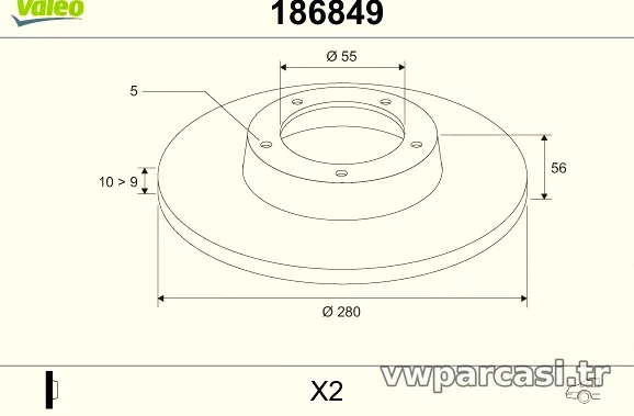 VALEO 186849 Fren Disk Ayna - VALEO - 186849