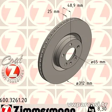 ZIMMERMANN 600326120 Fren Disk Ayna - ZIMMERMANN - 600326120